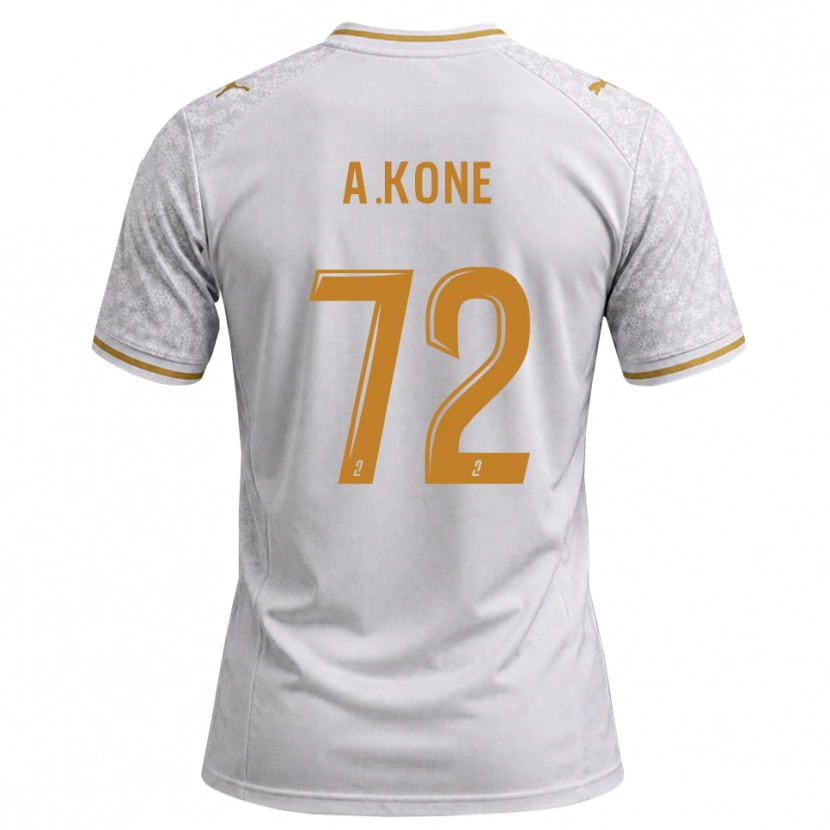 Danxen Barn Amadou Koné #72 Vit Grå Guldbrun Bortatröja Matchtröjor 2026/27 Tröjor T-Tröja