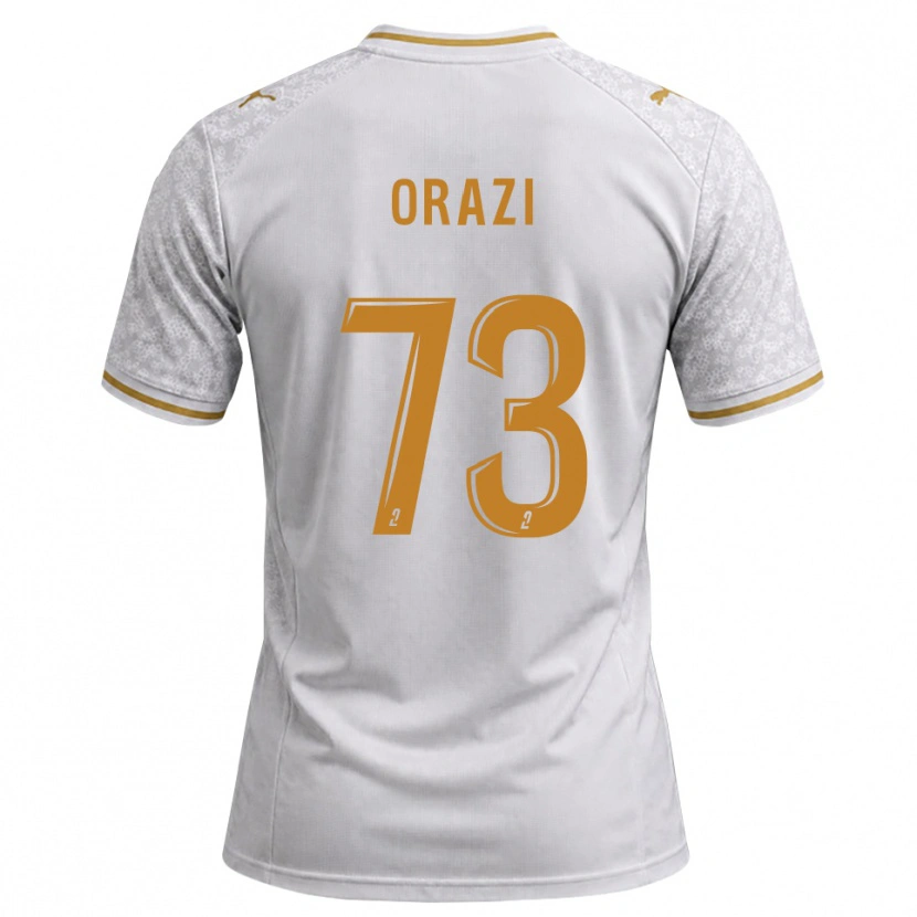Danxen Barn Ike Orazi #73 Vit Grå Guldbrun Bortatröja Matchtröjor 2026/27 Tröjor T-Tröja