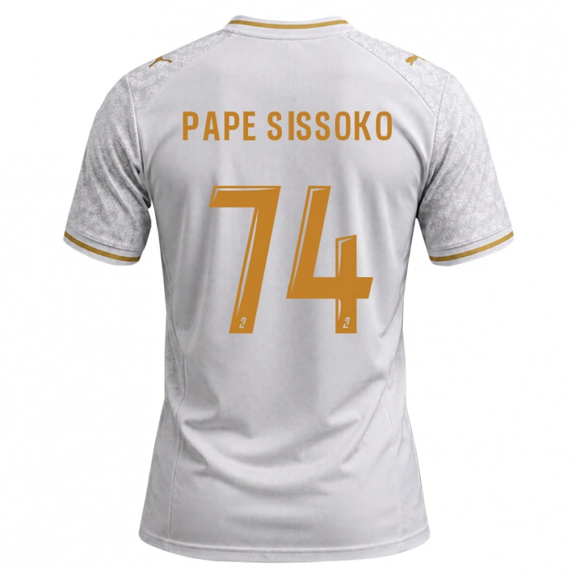 Danxen Barn Niama Pape Sissoko #74 Vit Grå Guldbrun Bortatröja Matchtröjor 2026/27 Tröjor T-Tröja