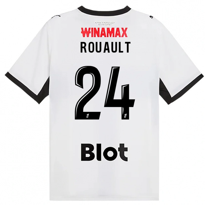 Danxen Barn Anthony Rouault #24 Svart Vit Röd Bortatröja Matchtröjor 2026/27 Tröjor T-Tröja