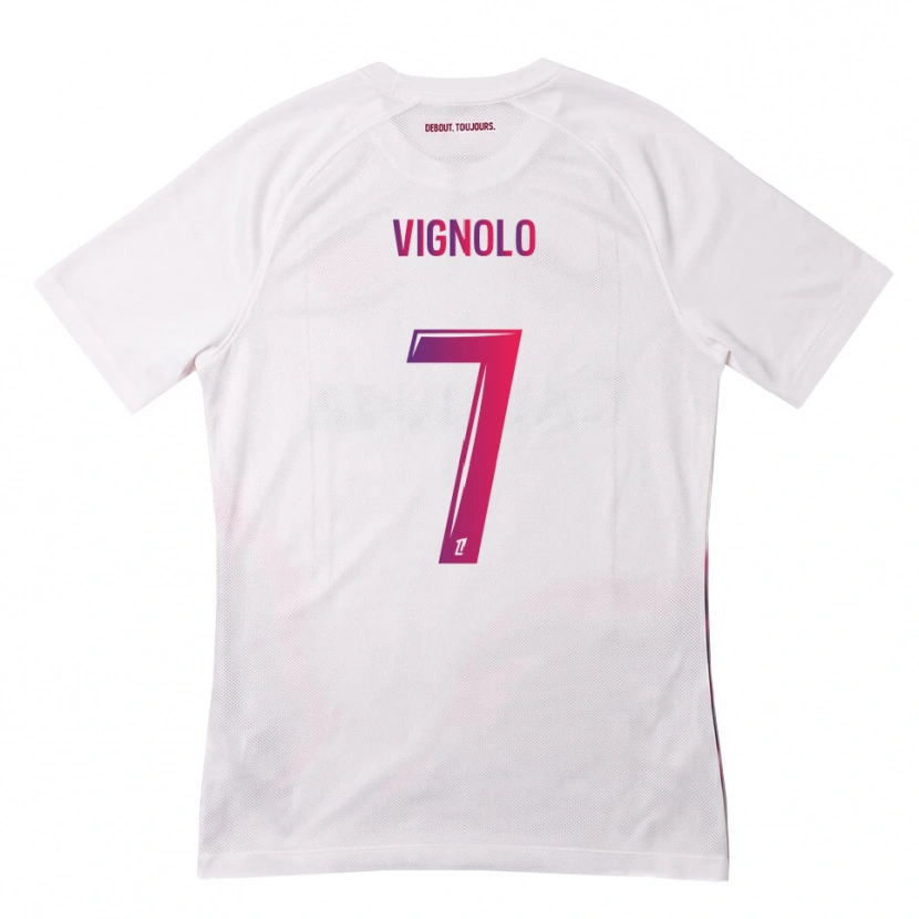 Danxen Barn Julián Vignolo #7 Vit Rosa Lila Bortatröja Matchtröjor 2026/27 Tröjor T-Tröja