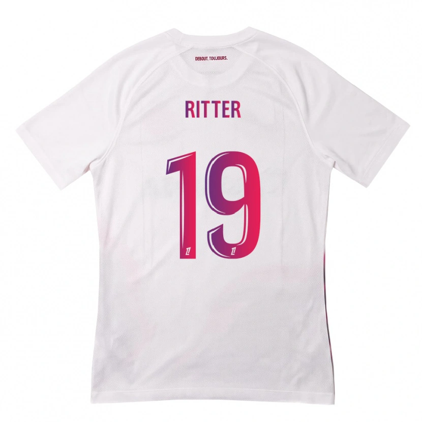 Danxen Barn Morgane Ritter #19 Vit Rosa Lila Bortatröja Matchtröjor 2026/27 Tröjor T-Tröja