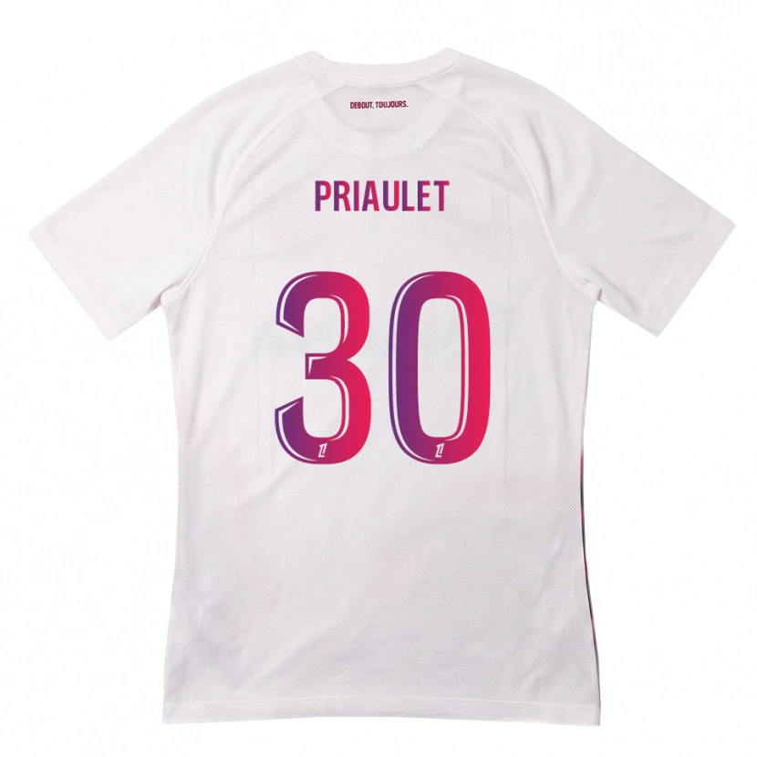 Danxen Barn Anaïs Priaulet #30 Vit Rosa Lila Bortatröja Matchtröjor 2026/27 Tröjor T-Tröja