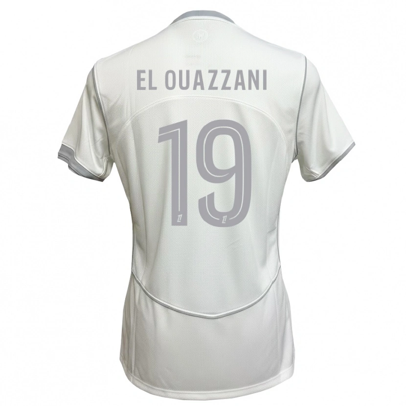 Danxen Barn Amine El Ouazzani #19 Vit Grå Bortatröja Matchtröjor 2026/27 Tröjor T-Tröja