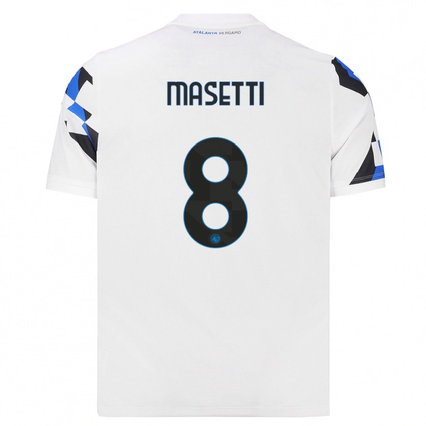 Danxen Barn Francesco Masetti #8 Vit Röd Blå Bortatröja Matchtröjor 2026/27 Tröjor T-Tröja