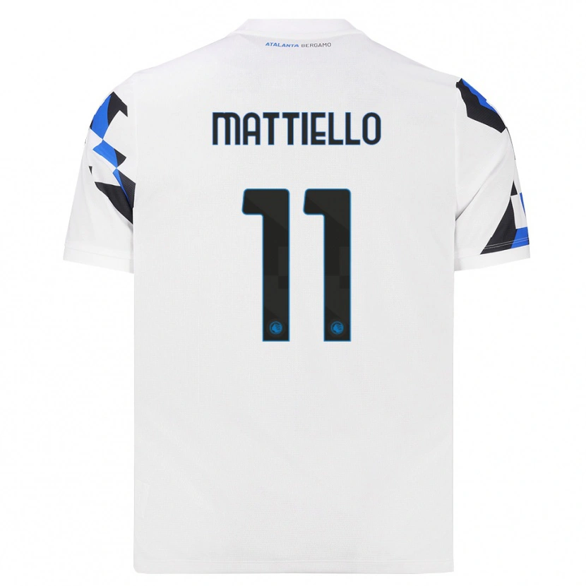 Danxen Barn Federico Mattiello #11 Vit Röd Blå Bortatröja Matchtröjor 2026/27 Tröjor T-Tröja
