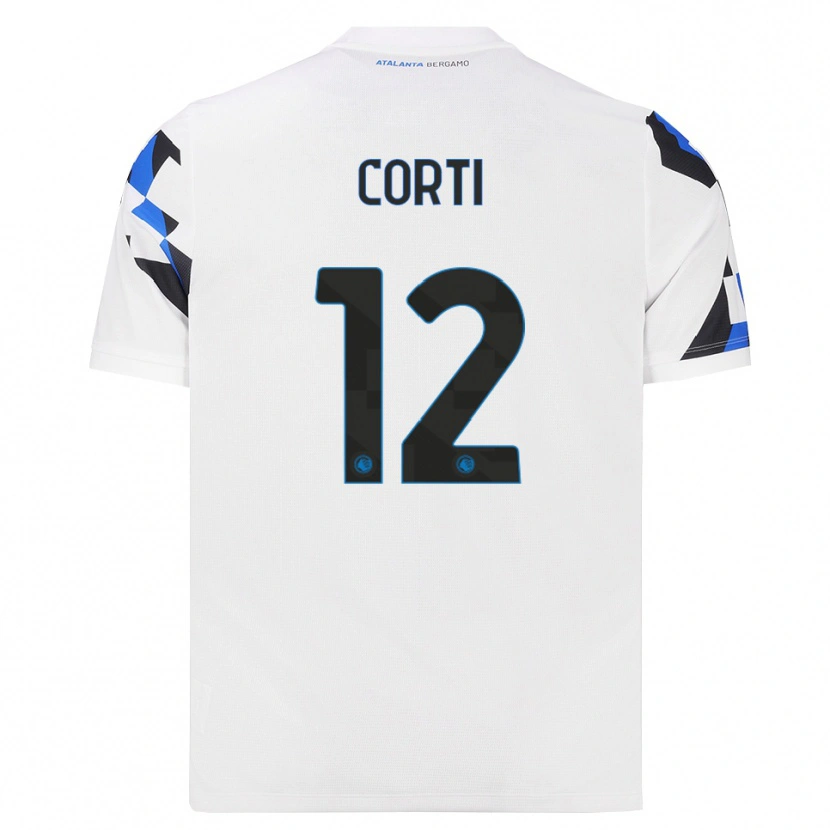 Danxen Barn Edoardo Corti #12 Vit Röd Blå Bortatröja Matchtröjor 2026/27 Tröjor T-Tröja