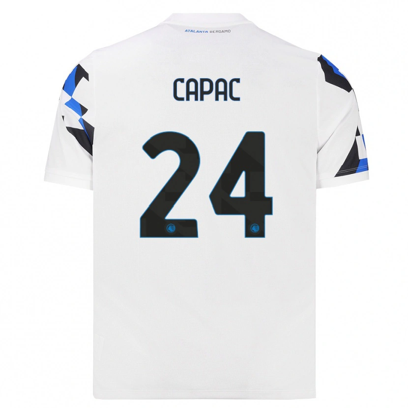 Danxen Barn Alexandru Capac #24 Vit Röd Blå Bortatröja Matchtröjor 2026/27 Tröjor T-Tröja