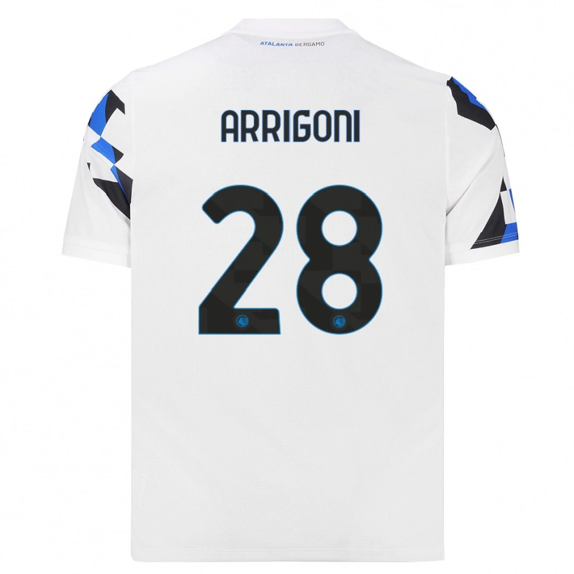 Danxen Barn Mattia Arrigoni #28 Vit Röd Blå Bortatröja Matchtröjor 2026/27 Tröjor T-Tröja