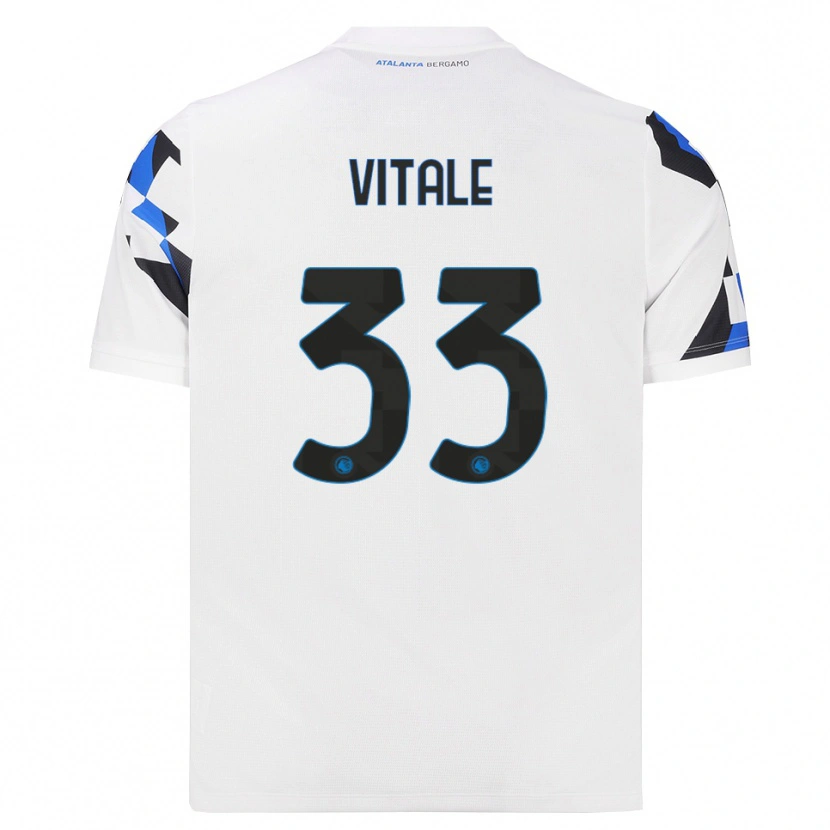 Danxen Barn Francesca Vitale #33 Vit Röd Blå Bortatröja Matchtröjor 2026/27 Tröjor T-Tröja