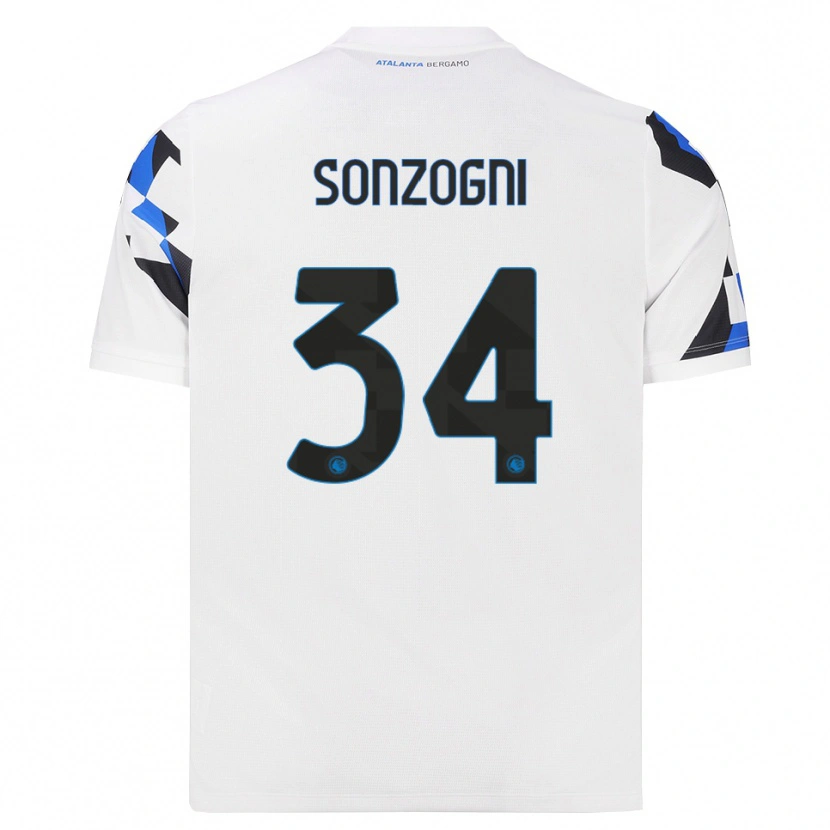 Danxen Barn Mattia Sonzogni #34 Vit Röd Blå Bortatröja Matchtröjor 2026/27 Tröjor T-Tröja