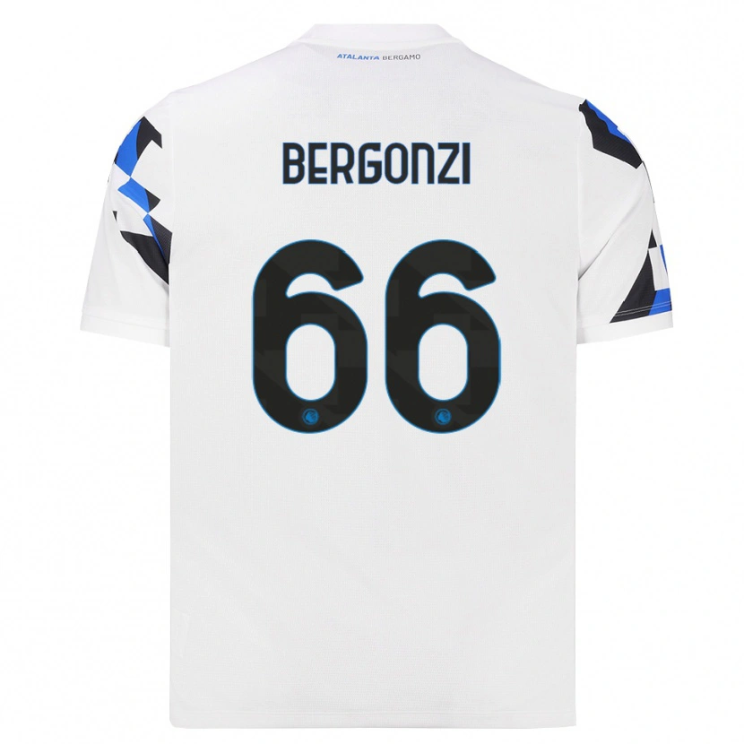 Danxen Barn Federico Bergonzi #66 Vit Röd Blå Bortatröja Matchtröjor 2026/27 Tröjor T-Tröja