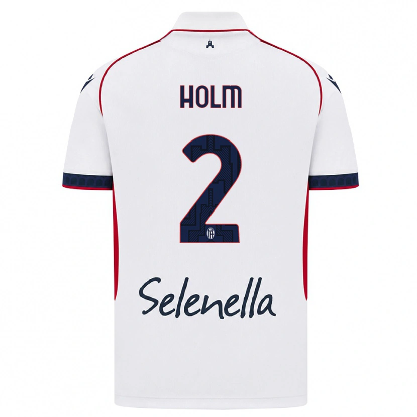 Danxen Barn Emil Holm #2 Vit Röd Kunglig Blå Bortatröja Matchtröjor 2026/27 Tröjor T-Tröja