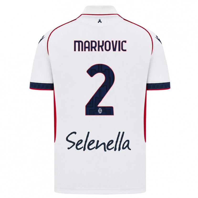 Danxen Barn Petar Markovic #2 Vit Röd Kunglig Blå Bortatröja Matchtröjor 2026/27 Tröjor T-Tröja
