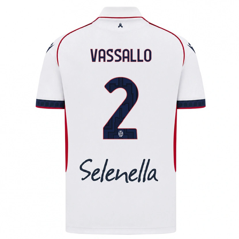 Danxen Barn Giacomo Vassallo #2 Vit Röd Kunglig Blå Bortatröja Matchtröjor 2026/27 Tröjor T-Tröja