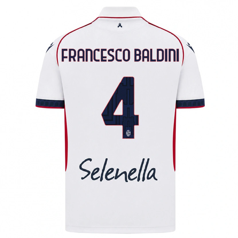 Danxen Barn Giovanni Francesco Baldini #4 Vit Röd Kunglig Blå Bortatröja Matchtröjor 2026/27 Tröjor T-Tröja