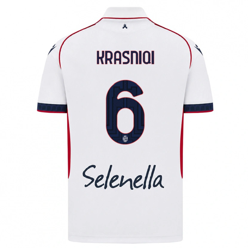 Danxen Barn Besalet Krasniqi #6 Vit Röd Kunglig Blå Bortatröja Matchtröjor 2026/27 Tröjor T-Tröja