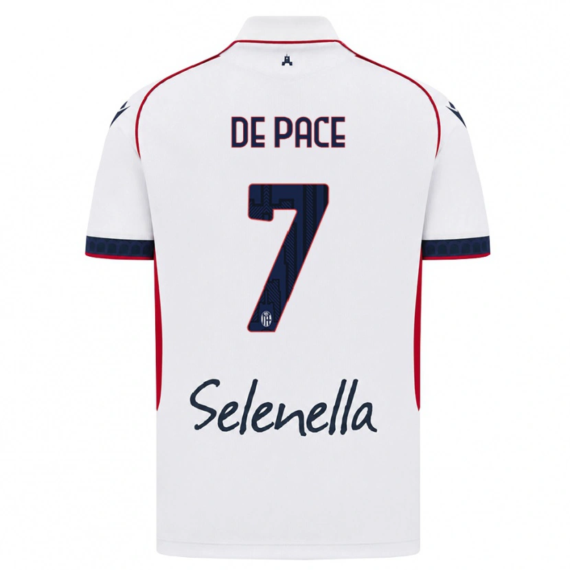 Danxen Barn Piervincenzo De Pace #7 Vit Röd Kunglig Blå Bortatröja Matchtröjor 2026/27 Tröjor T-Tröja