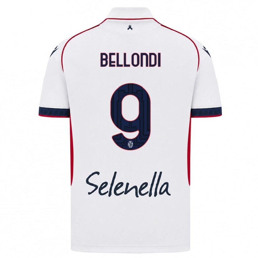 Danxen Barn Nicolò Bellondi #9 Vit Röd Kunglig Blå Bortatröja Matchtröjor 2026/27 Tröjor T-Tröja