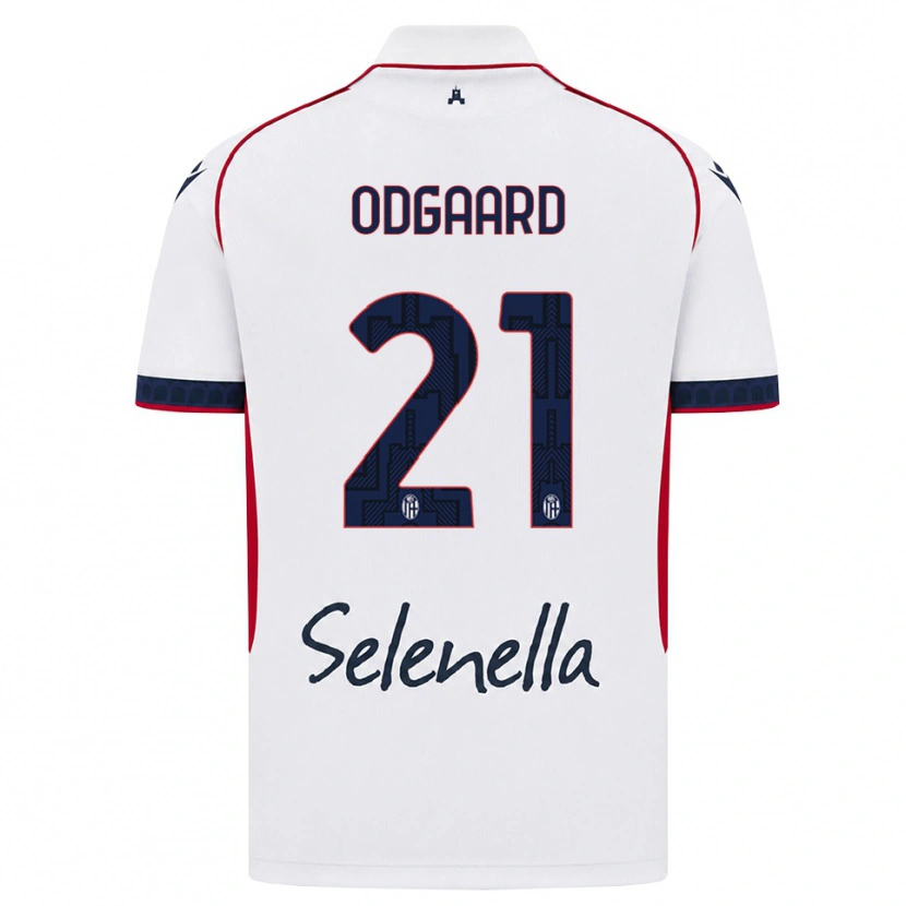 Danxen Barn Jens Odgaard #21 Vit Röd Kunglig Blå Bortatröja Matchtröjor 2026/27 Tröjor T-Tröja