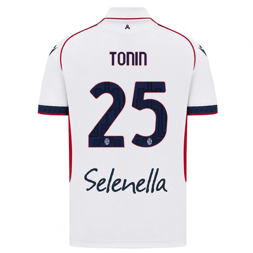 Danxen Barn Federico Tonin #25 Vit Röd Kunglig Blå Bortatröja Matchtröjor 2026/27 Tröjor T-Tröja