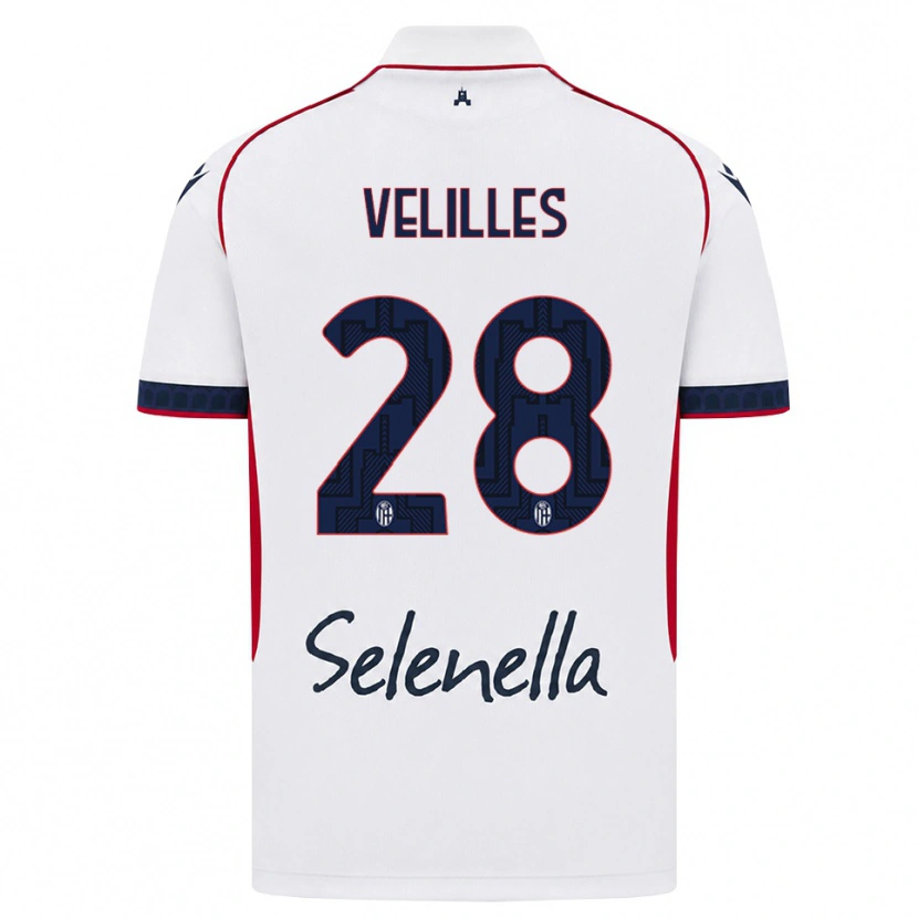 Danxen Barn Aarón Velilles #28 Vit Röd Kunglig Blå Bortatröja Matchtröjor 2026/27 Tröjor T-Tröja