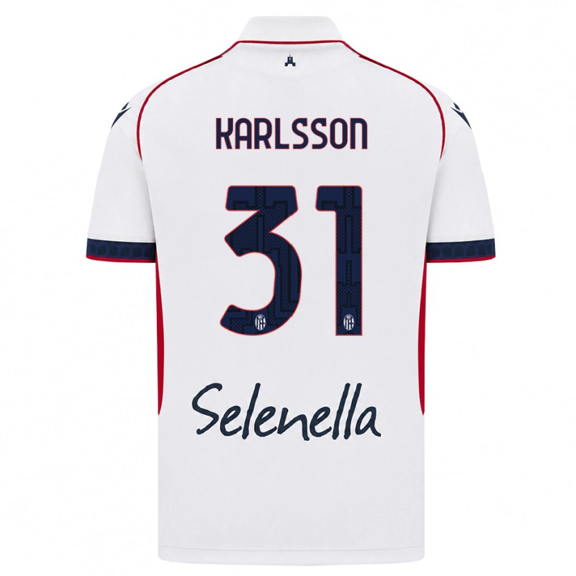 Danxen Barn Kazper Karlsson #31 Vit Röd Kunglig Blå Bortatröja Matchtröjor 2026/27 Tröjor T-Tröja