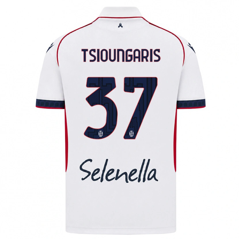 Danxen Barn Theodoros Tsioungaris #37 Vit Röd Kunglig Blå Bortatröja Matchtröjor 2026/27 Tröjor T-Tröja
