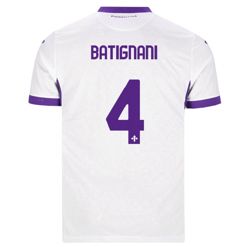 Danxen Barn Francesco Batignani #4 Vit Lila Bortatröja Matchtröjor 2026/27 Tröjor T-Tröja