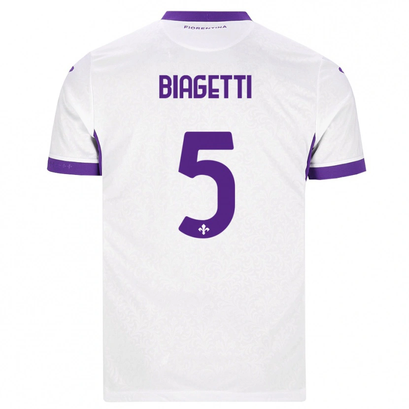 Danxen Barn Christian Biagetti #5 Vit Lila Bortatröja Matchtröjor 2026/27 Tröjor T-Tröja