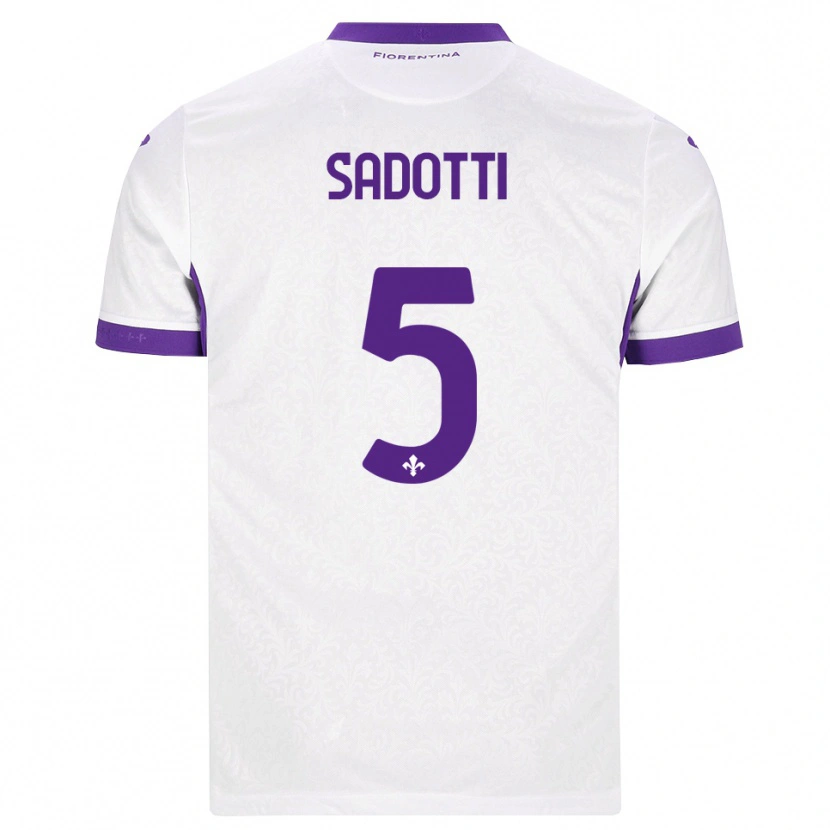 Danxen Barn Edoardo Sadotti #5 Vit Lila Bortatröja Matchtröjor 2026/27 Tröjor T-Tröja