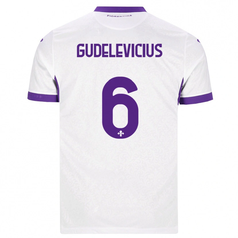 Danxen Barn Ernestas Gudelevicius #6 Vit Lila Bortatröja Matchtröjor 2026/27 Tröjor T-Tröja