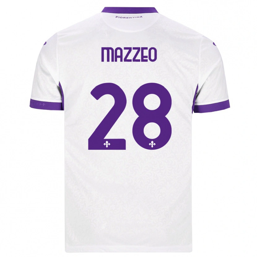 Danxen Barn Brando Mazzeo #28 Vit Lila Bortatröja Matchtröjor 2026/27 Tröjor T-Tröja