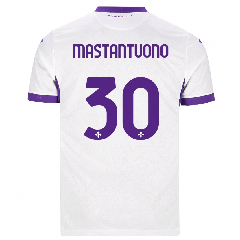 Danxen Barn Franco Mastantuono #30 Vit Lila Bortatröja Matchtröjor 2026/27 Tröjor T-Tröja