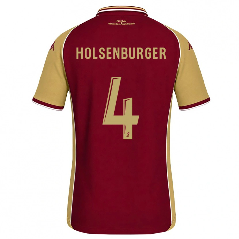 Danxen Män Ruben Holsenburger #4 Guldbrun Mörkröd Hemmatröja Matchtröjor 2026/27 Tröjor T-Tröja