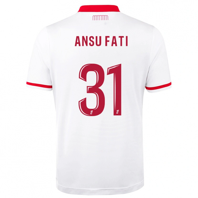 Danxen Män Ansu Fati #31 Röd Vit Hemmatröja Matchtröjor 2026/27 Tröjor T-Tröja