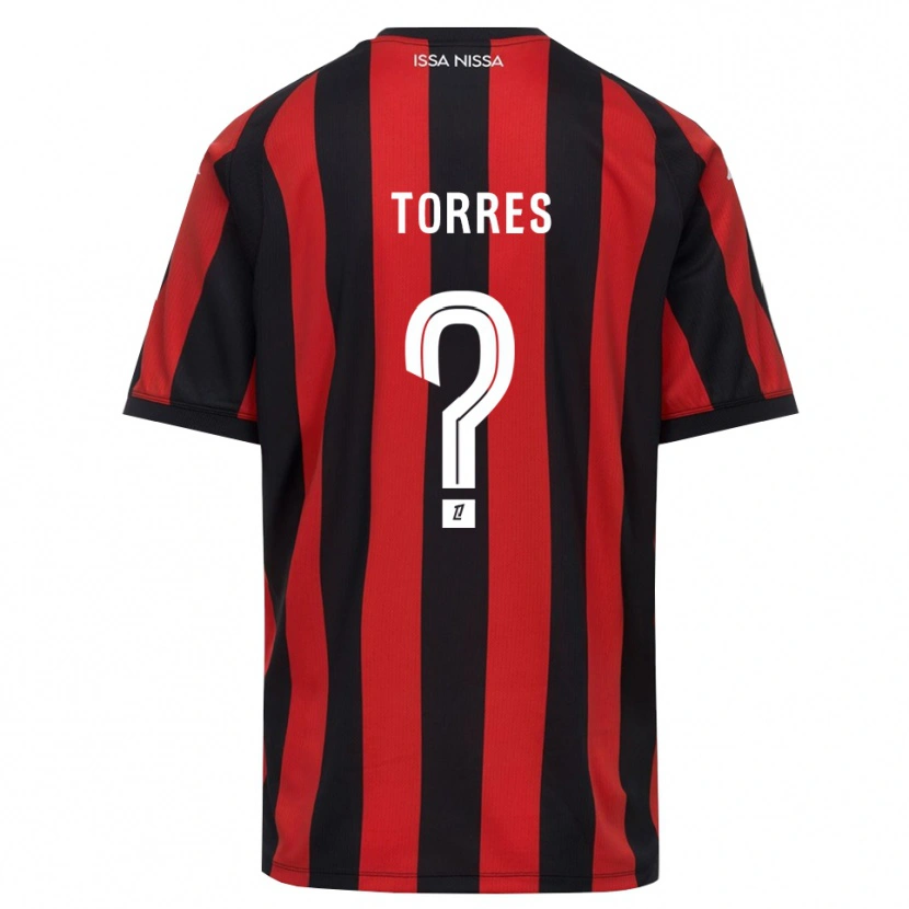 Danxen Män Rossé Torres #0 Röd Svart Vit Hemmatröja Matchtröjor 2026/27 Tröjor T-Tröja