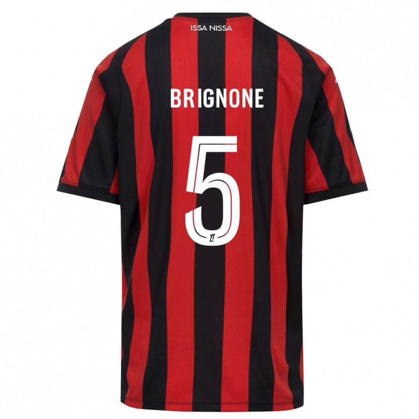 Danxen Män Kenzo Brignone #5 Röd Svart Vit Hemmatröja Matchtröjor 2026/27 Tröjor T-Tröja