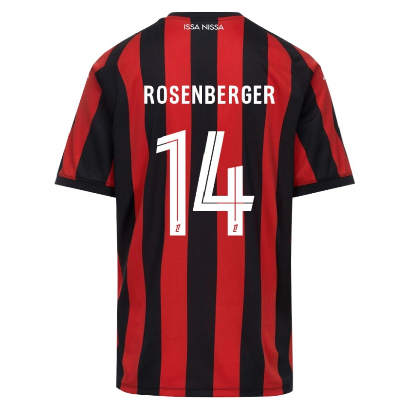 Danxen Män Léa Rosenberger #14 Röd Svart Vit Hemmatröja Matchtröjor 2026/27 Tröjor T-Tröja