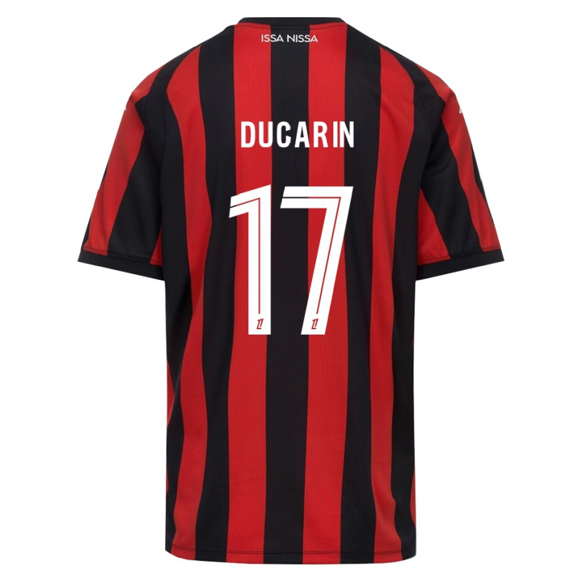 Danxen Män Léa Ducarin #17 Röd Svart Vit Hemmatröja Matchtröjor 2026/27 Tröjor T-Tröja