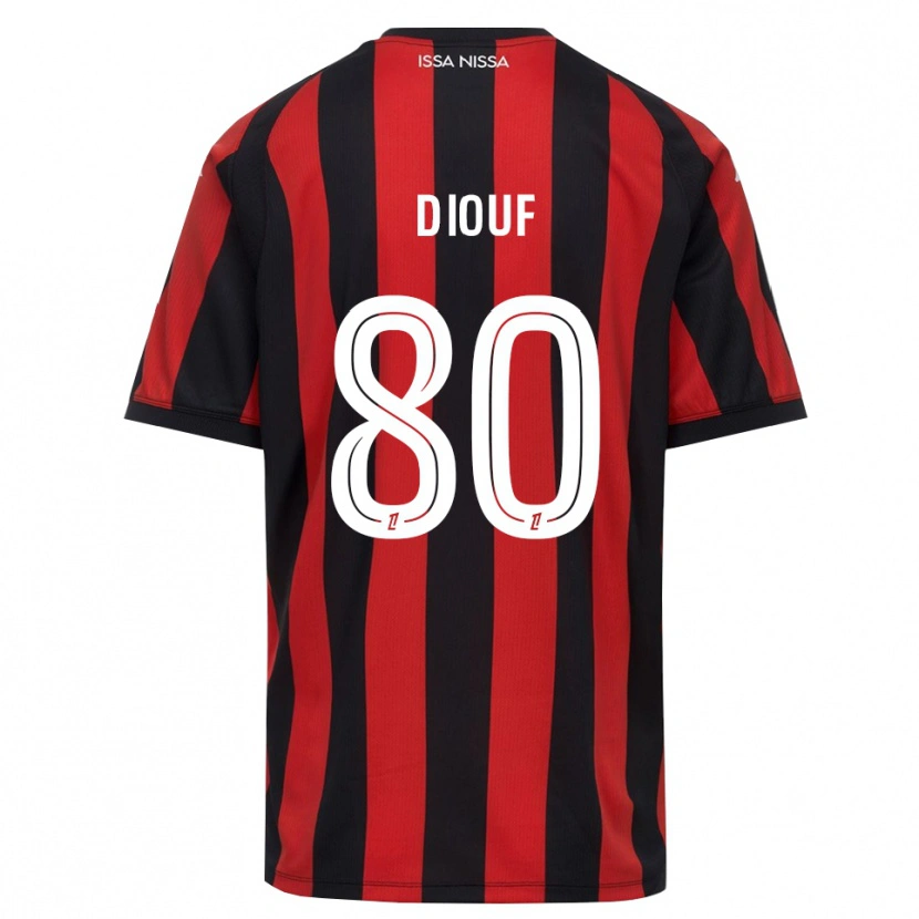 Danxen Män Yehvann Diouf #80 Röd Svart Vit Hemmatröja Matchtröjor 2026/27 Tröjor T-Tröja