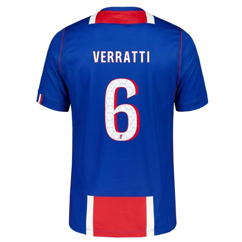 Danxen Män Marco Verratti #6 Röd Vit Blå Hemmatröja Matchtröjor 2026/27 Tröjor T-Tröja