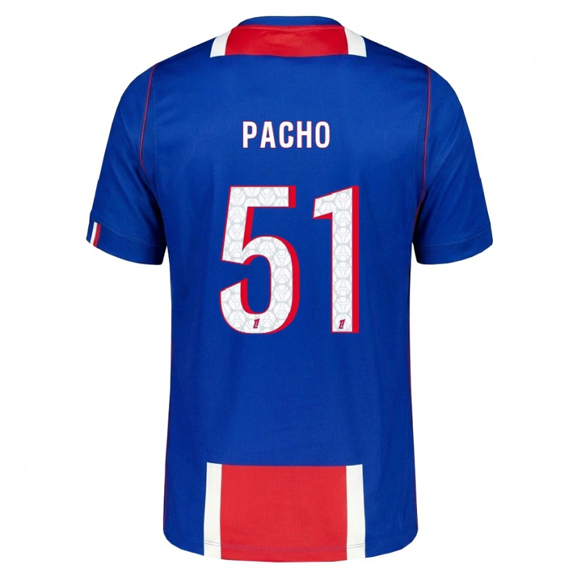 Danxen Män Willian Pacho #51 Röd Vit Blå Hemmatröja Matchtröjor 2026/27 Tröjor T-Tröja