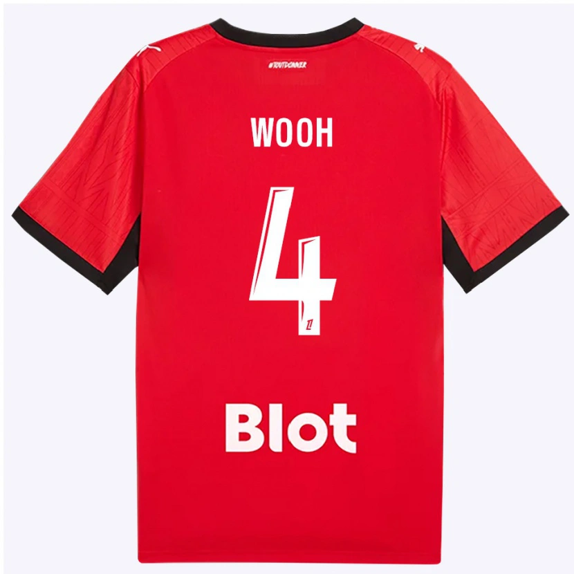 Danxen Män Christopher Wooh #4 Röd Svart Vit Hemmatröja Matchtröjor 2026/27 Tröjor T-Tröja