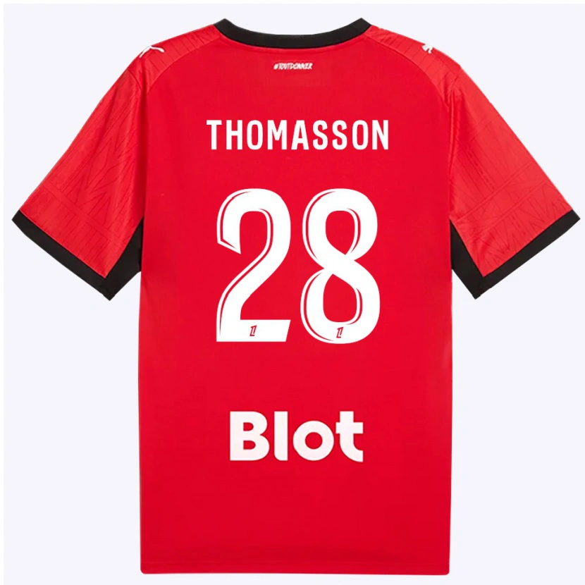 Danxen Män Adrien Thomasson #28 Röd Svart Vit Hemmatröja Matchtröjor 2026/27 Tröjor T-Tröja