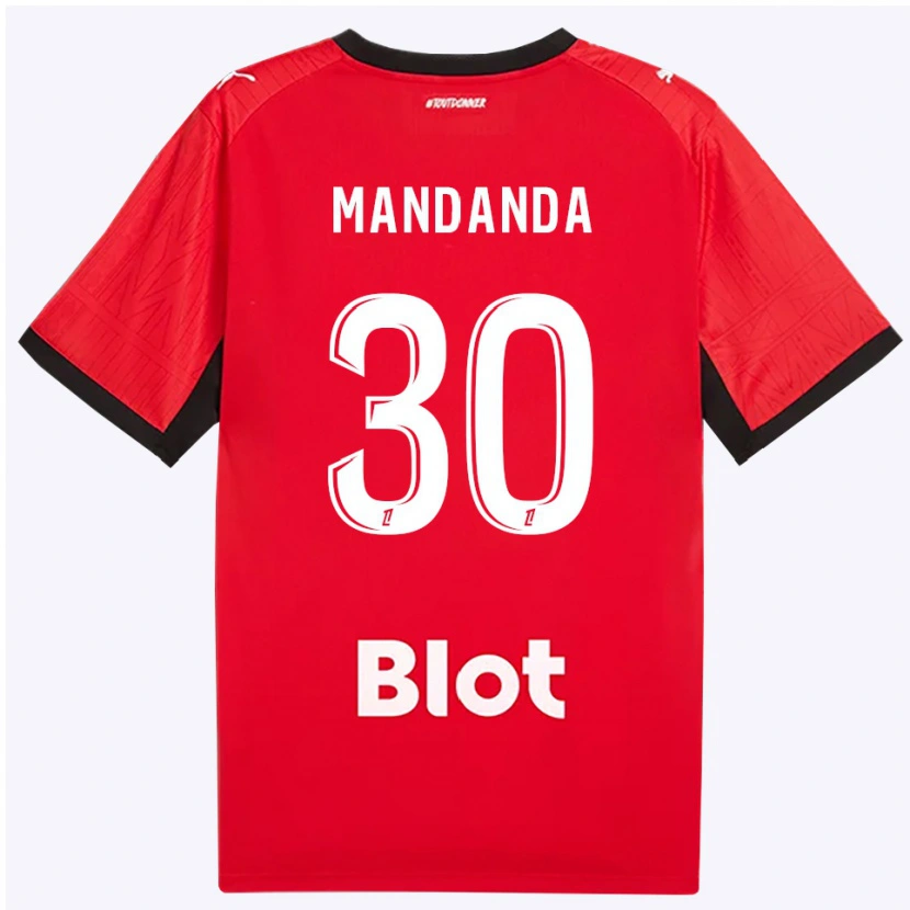 Danxen Män Steve Mandanda #30 Röd Svart Vit Hemmatröja Matchtröjor 2026/27 Tröjor T-Tröja