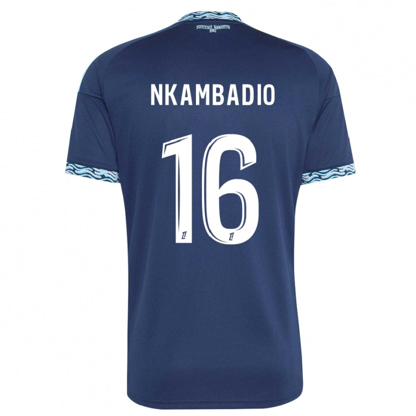 Danxen Män Obed Nkambadio #16 Stålblå Vit Hemmatröja Matchtröjor 2026/27 Tröjor T-Tröja