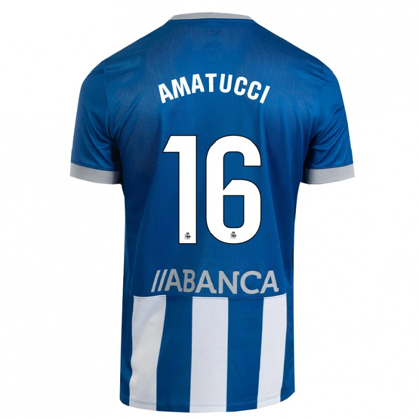 Danxen Män Lorenzo Amatucci #16 Blå Grå Vit Hemmatröja Matchtröjor 2026/27 Tröjor T-Tröja