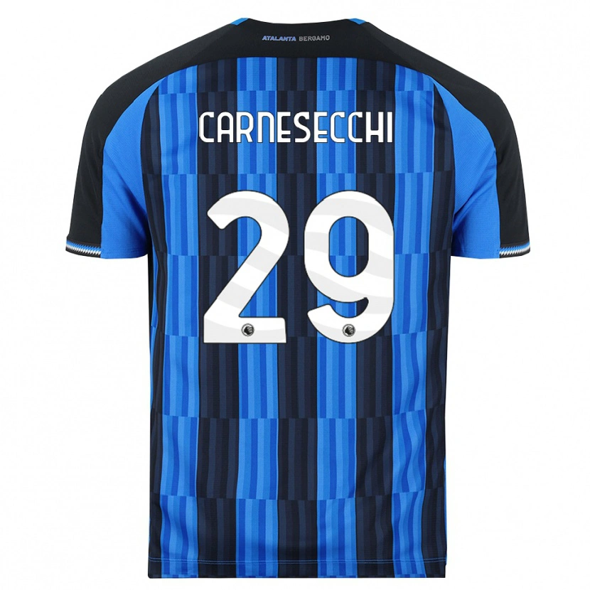 Danxen Män Marco Carnesecchi #29 Blå Svart Röd Hemmatröja Matchtröjor 2026/27 Tröjor T-Tröja
