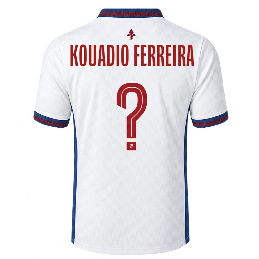 Danxen Män Wilfrid Kouadio Ferreira #0 Röd Vit Blå Bortatröja Matchtröjor 2026/27 Tröjor T-Tröja